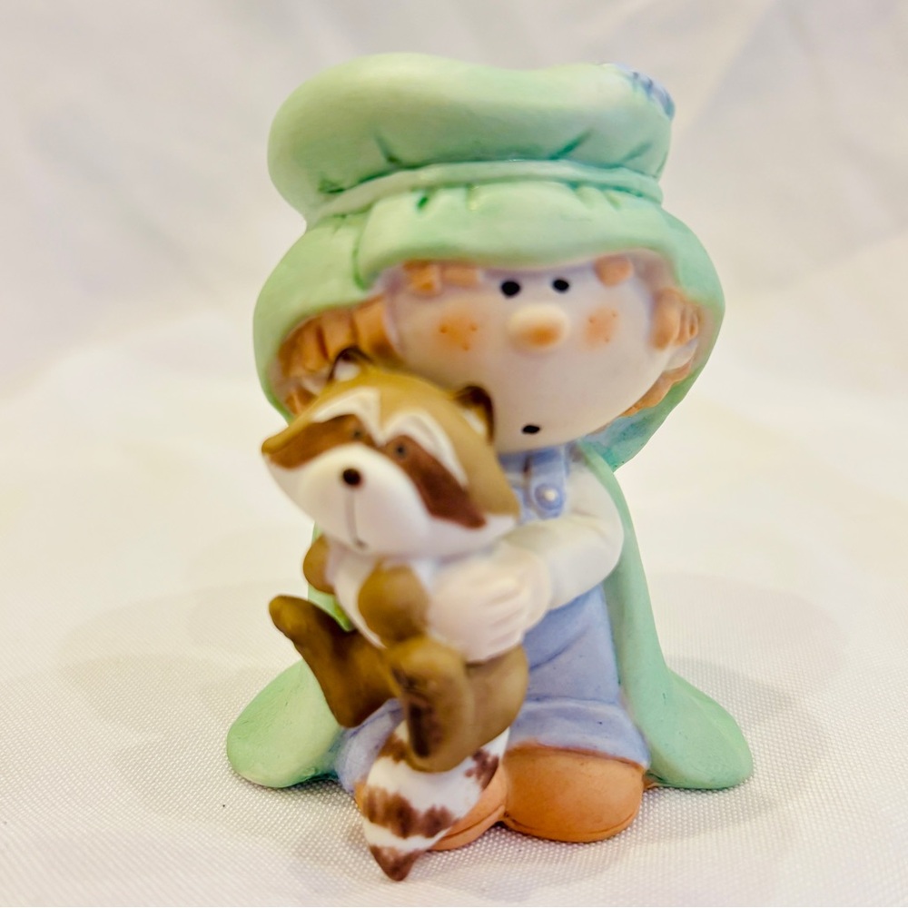 Vintage Enesco Bumpkins Priscilla Hillman Raccoon Figurine Woodland